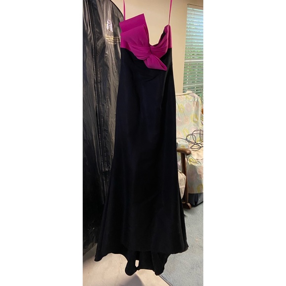 Black Formal Dress with Pink Bow - Picture 1 of 5